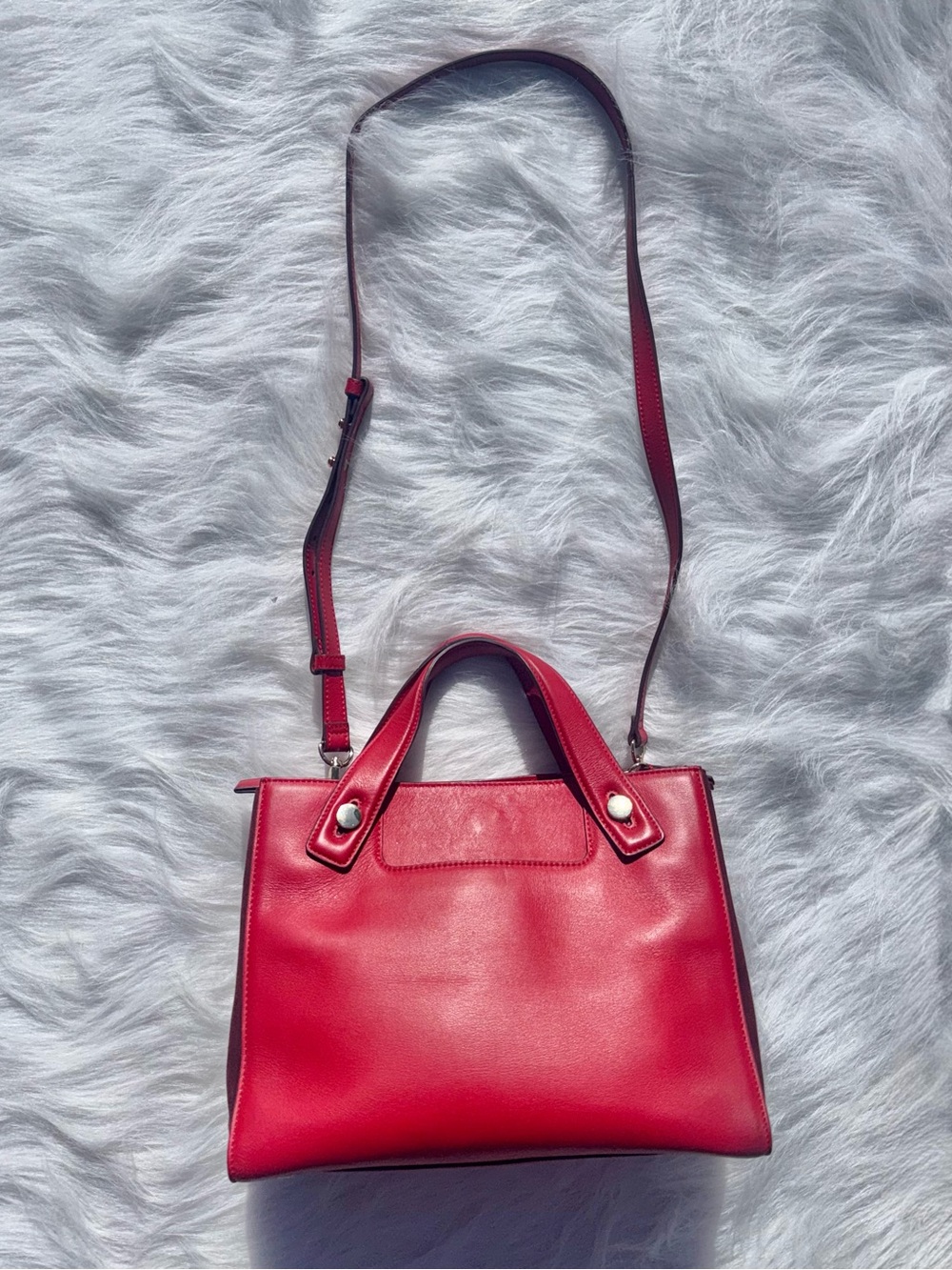 Treasure & Bond Leather Accordion Work Satchel - Red -Excellent Condition 243417